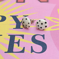 Dotty Ivory Silver Stud Earrings
