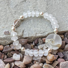Load image into Gallery viewer, Frosted Sea Silver Fish Bracelet-Bracelet-Beach Art Glass