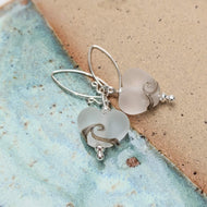 Frosted Sea Heart Earrings