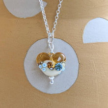 Load image into Gallery viewer, Golden ... Beyond the Sea Beach Babe Heart Pendant