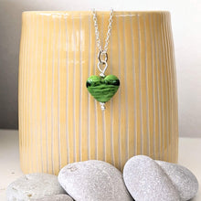 Load image into Gallery viewer, Green Dragon Mini Heart Pendant-Necklace-Beach Art Glass