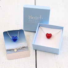 Load image into Gallery viewer, Wispy Blue H is for Heart Pendant