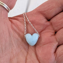 Load image into Gallery viewer, Icy Blue H is for Heart Pendant