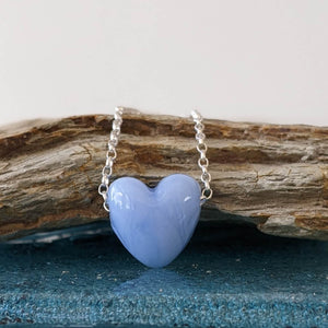 Opal Blue H is for Heart Pendant
