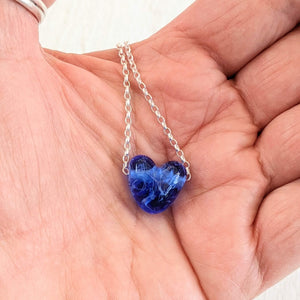 Wispy Blue H is for Heart Pendant