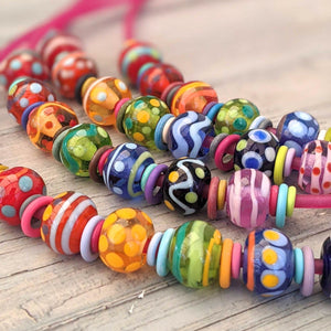 Jazzy Rainbow Necklace-Rainbow-Beach Art Glass