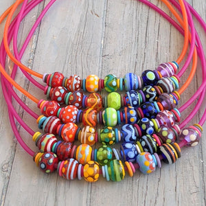 Jazzy Rainbow Necklace-Rainbow-Beach Art Glass