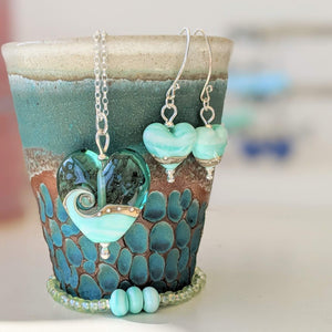 Low Tide Beach Babe Heart Pendant-Necklace-Beach Art Glass