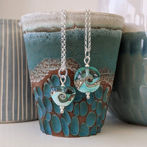 Low Tide Beach Babe Lentil Pendant-Necklace-Beach Art Glass
