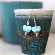 Low Tide Heart Earrings-Earrings-Beach Art Glass