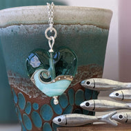 Low Tide Heart Pendant-Necklaces-Beach Art Glass