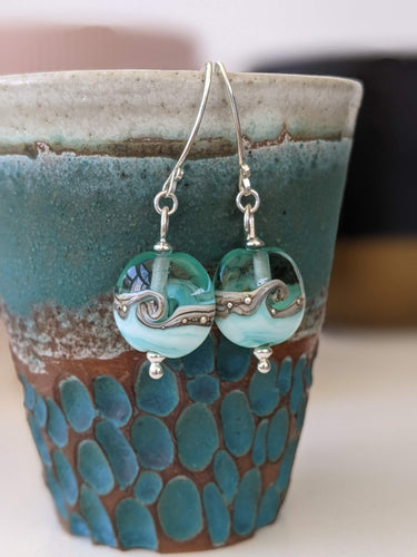 Low Tide Lentil Earrings-Earrings-Beach Art Glass