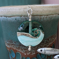 Low Tide Lentil Pendant-Beach Art Glass