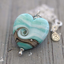 Load image into Gallery viewer, Low Tide Medium Heart Pendant-Necklace-Beach Art Glass