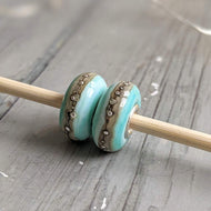 Low Tide Silver Cored Beads-Bracelet Beads-Beach Art Glass