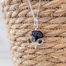 Load image into Gallery viewer, Midnight Waves Beach Babe Lentil Pendant-Necklace-Beach Art Glass