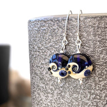 Load image into Gallery viewer, Midnight Waves Lentil Drop Earrings