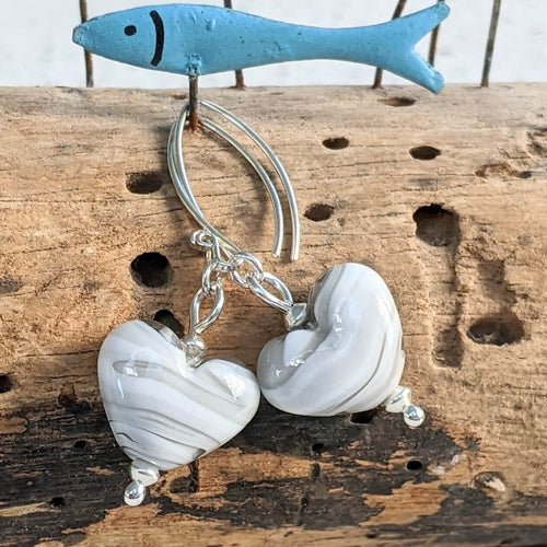 Pebble Heart Earrings