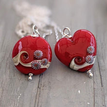 Load image into Gallery viewer, RED Heart Pendant-Necklace-Beach Art Glass