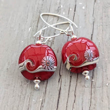 Load image into Gallery viewer, RED Lentil Earrings-Earrings-Beach Art Glass