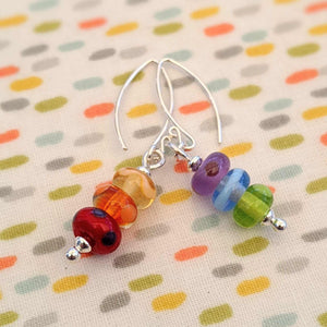 Rainbow Earrings-rainbows-Beach Art Glass