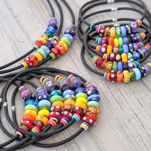 Rainbow Necklace-Rainbows-Beach Art Glass