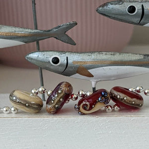 Red Sea Big Hole Bead Set-Bracelet Beads-Beach Art Glass