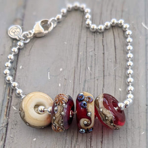 Red Sea Big Hole Bead Set-Bracelet Beads-Beach Art Glass