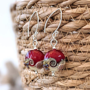 Red Sea Lentil Drop Earrings