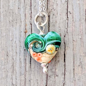 Sand & Sea Beach Babe Heart Pendant-Necklace-Beach Art Glass