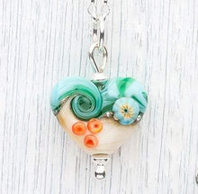 Load image into Gallery viewer, Sand &amp; Sea Beach Babe Heart Pendant-Necklace-Beach Art Glass
