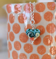 Sand & Sea Beach Babe Heart Pendant-Necklace-Beach Art Glass