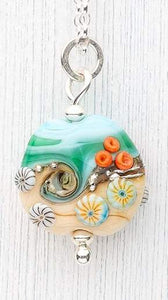 Sand & Sea Beach Babe Lentil Pendant-Necklace-Beach Art Glass