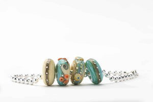Sand & Sea Big Hole Bead Set-Bracelet Beads-Beach Art Glass