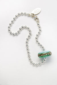 Sand & Sea Silver Bead Bracelet With Bead-Bracelet-Beach Art Glass