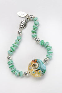 Sand & Sea Silver Fish Bracelet-Bracelet-Beach Art Glass