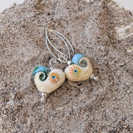 Sand & Sea Heart Drop Earrings