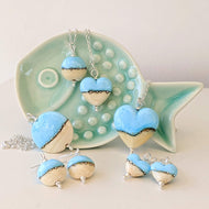 Sandy Beach Lentil or Heart Pendants