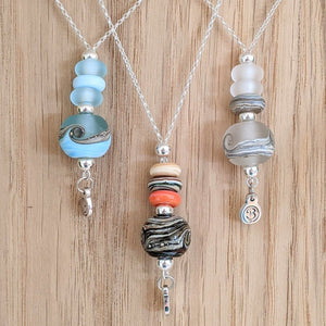 Sea Breeze Beach Ball Necklace-Necklace-Beach Art Glass