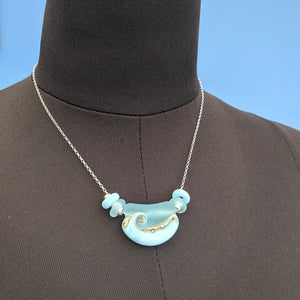 Sea Breeze Curve Necklace-Necklace-Beach Art Glass