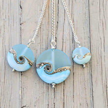 Load image into Gallery viewer, Sea Breeze Extra Large Lentil Pendant-Necklace-Beach Art Glass