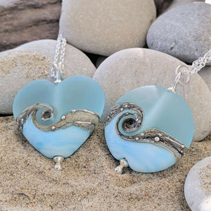 Sea Breeze Lentil Pendant-Necklace-Beach Art Glass