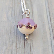 Sea Mist Beach Babe Ball Pendant-Necklace-Beach Art Glass