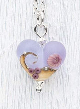 Load image into Gallery viewer, Sea Mist Beach Babe Heart Pendant-Necklace-Beach Art Glass