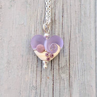 Sea Mist Beach Babe Heart Pendant-Necklace-Beach Art Glass