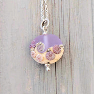 Sea Mist Beach Babe Lentil Pendant-Necklace-Beach Art Glass