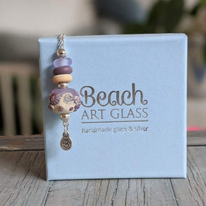 Sea Mist Beach Ball Necklace-Necklace-Beach Art Glass