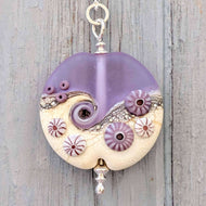 Sea Mist Extra Large Lentil Pendant-Necklace-Beach Art Glass