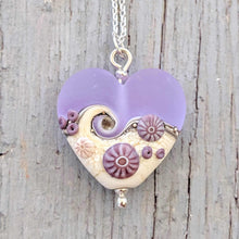Load image into Gallery viewer, Sea Mist Heart Pendant-Necklace-Beach Art Glass
