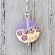 Load image into Gallery viewer, Sea Mist Lentil Pendant-Necklace-Beach Art Glass